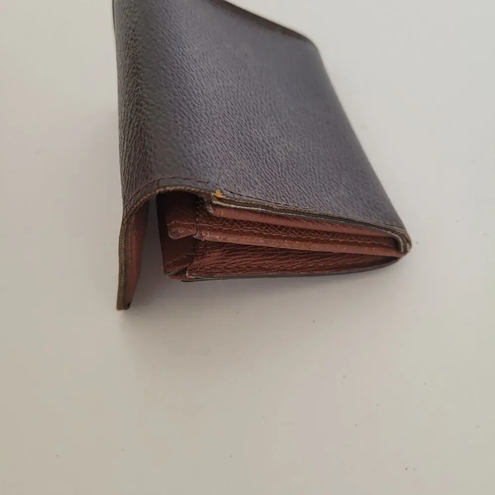 Louis Vuitton LV Micro Brown Folding Monogram Leather Card Wallet Smal Authentic - Picture 10 of 12